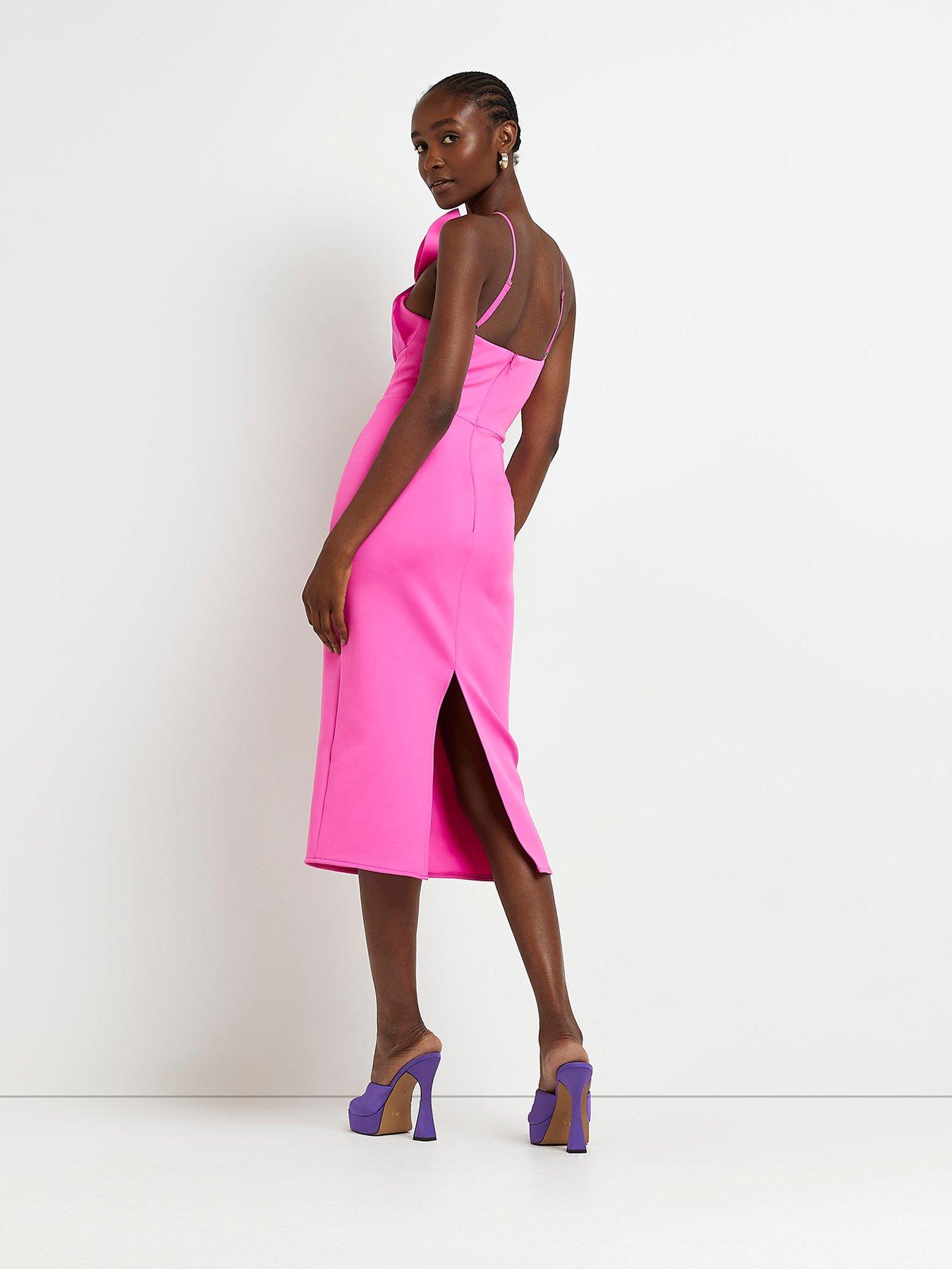 River island pink bodycon hot sale dress