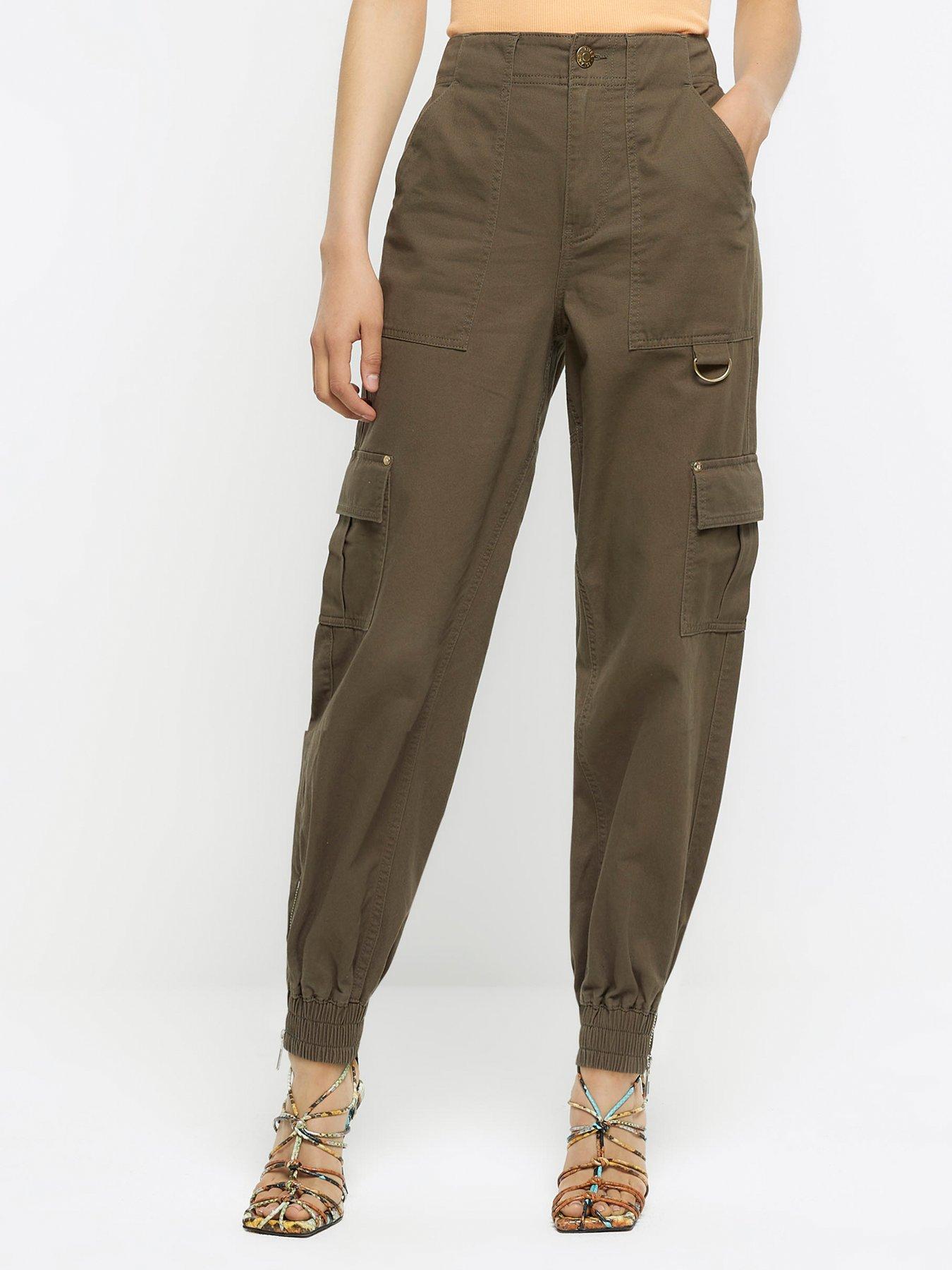 Zip Cuff Cargo Trousers - Khaki