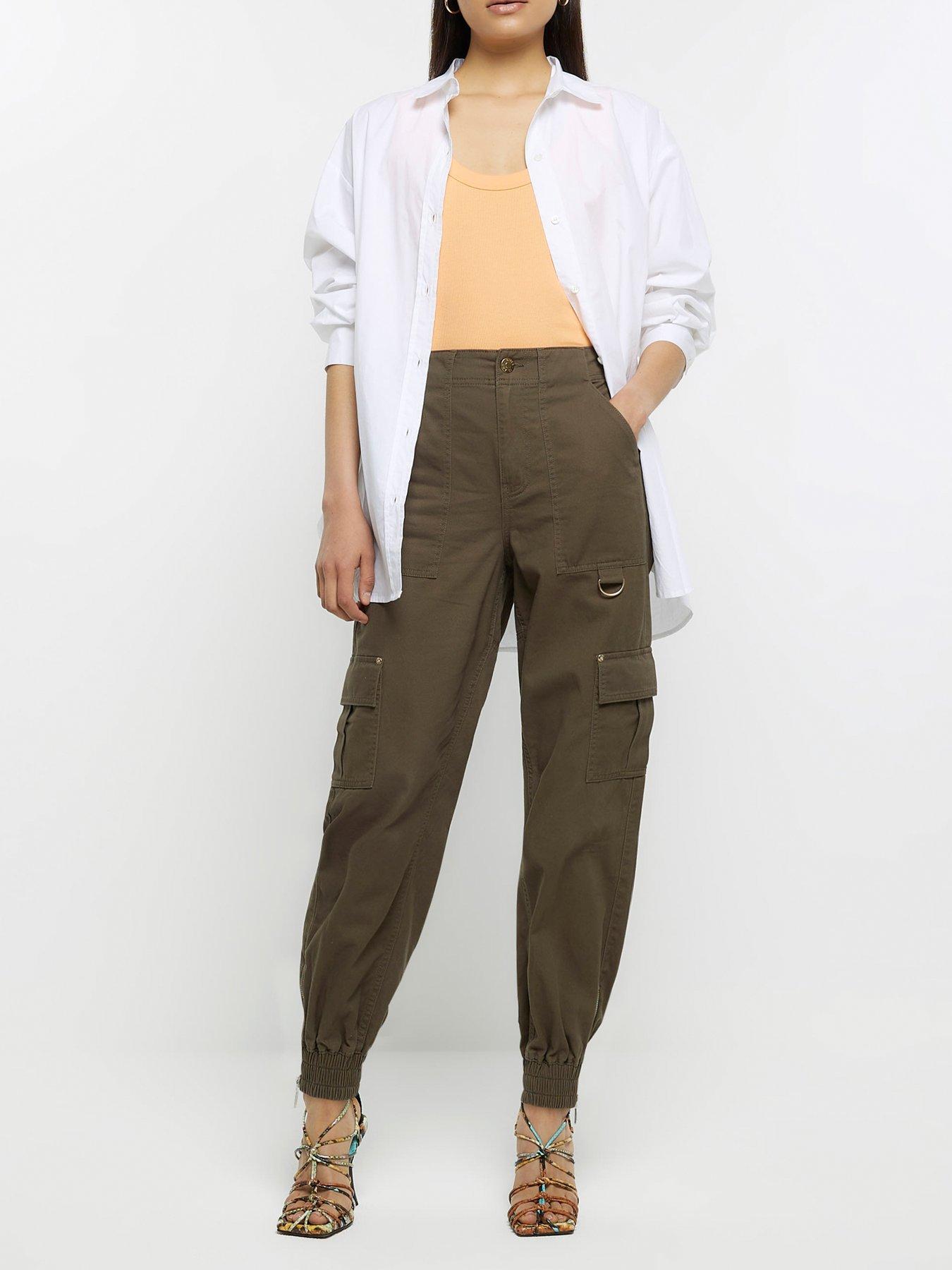 Womens cuffed sale cargo trousers