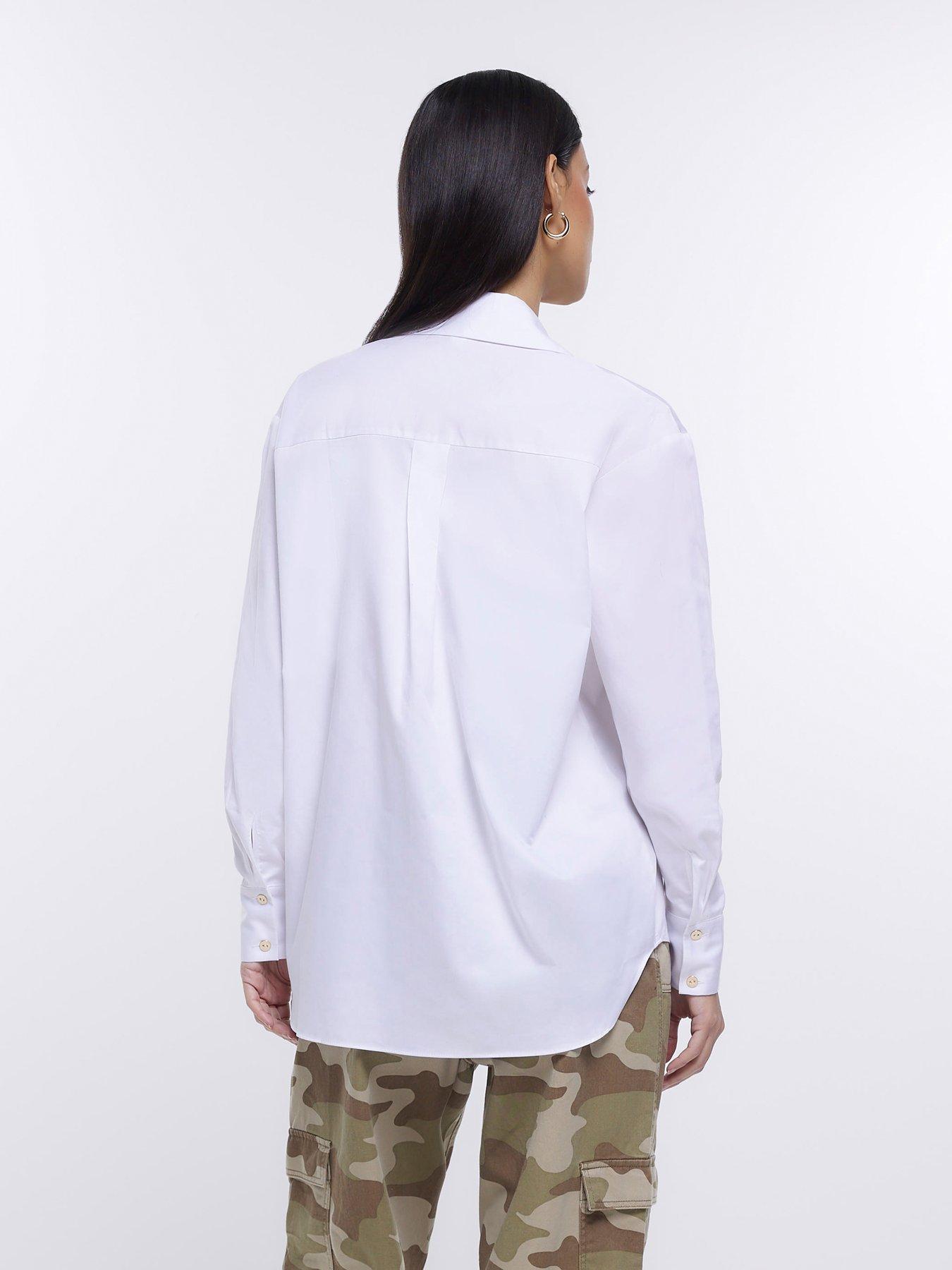 River Island Poplin Boyfriend Shirt White very.co.uk