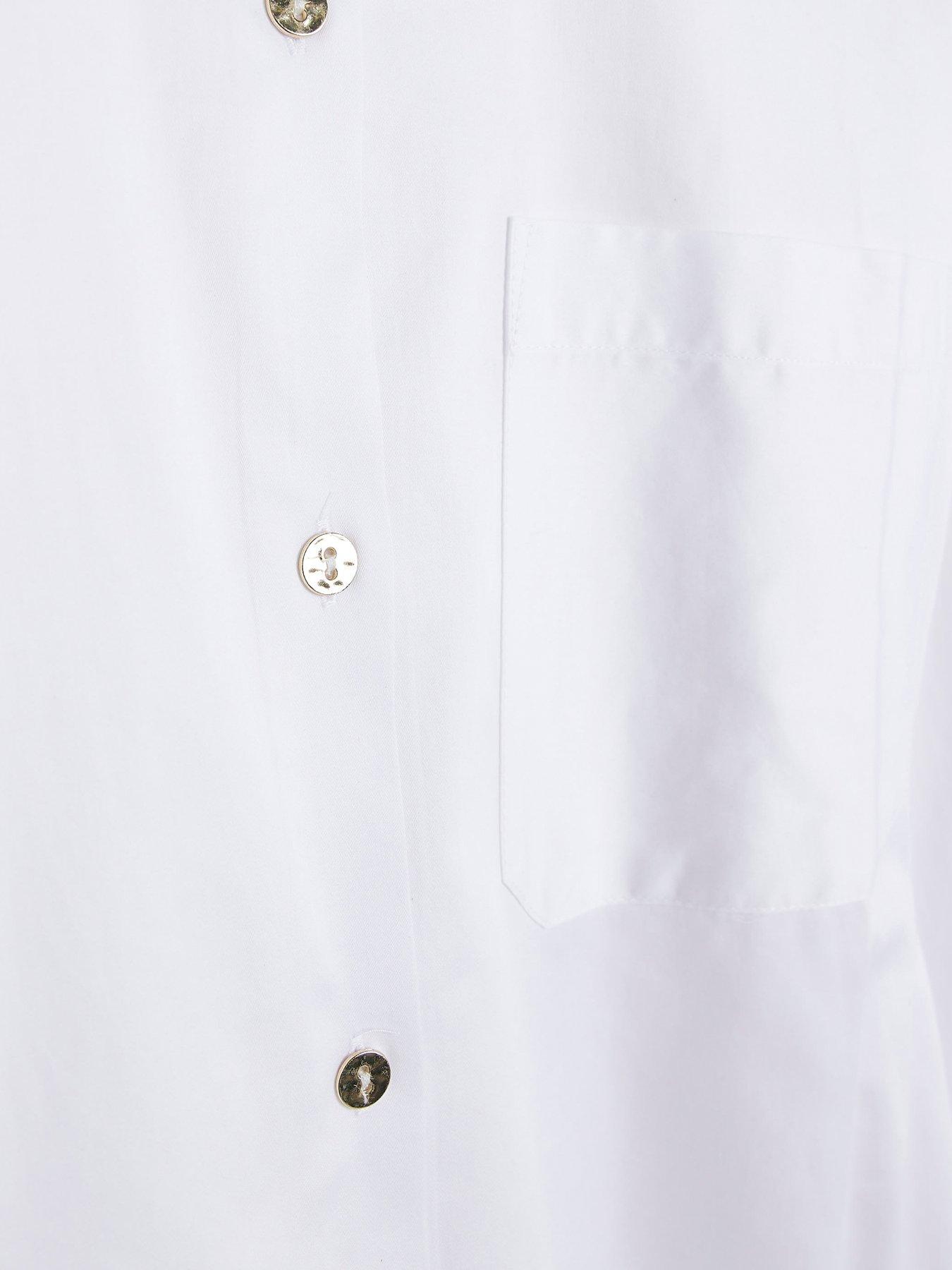 River Island Poplin Boyfriend Shirt - White | Very.co.uk