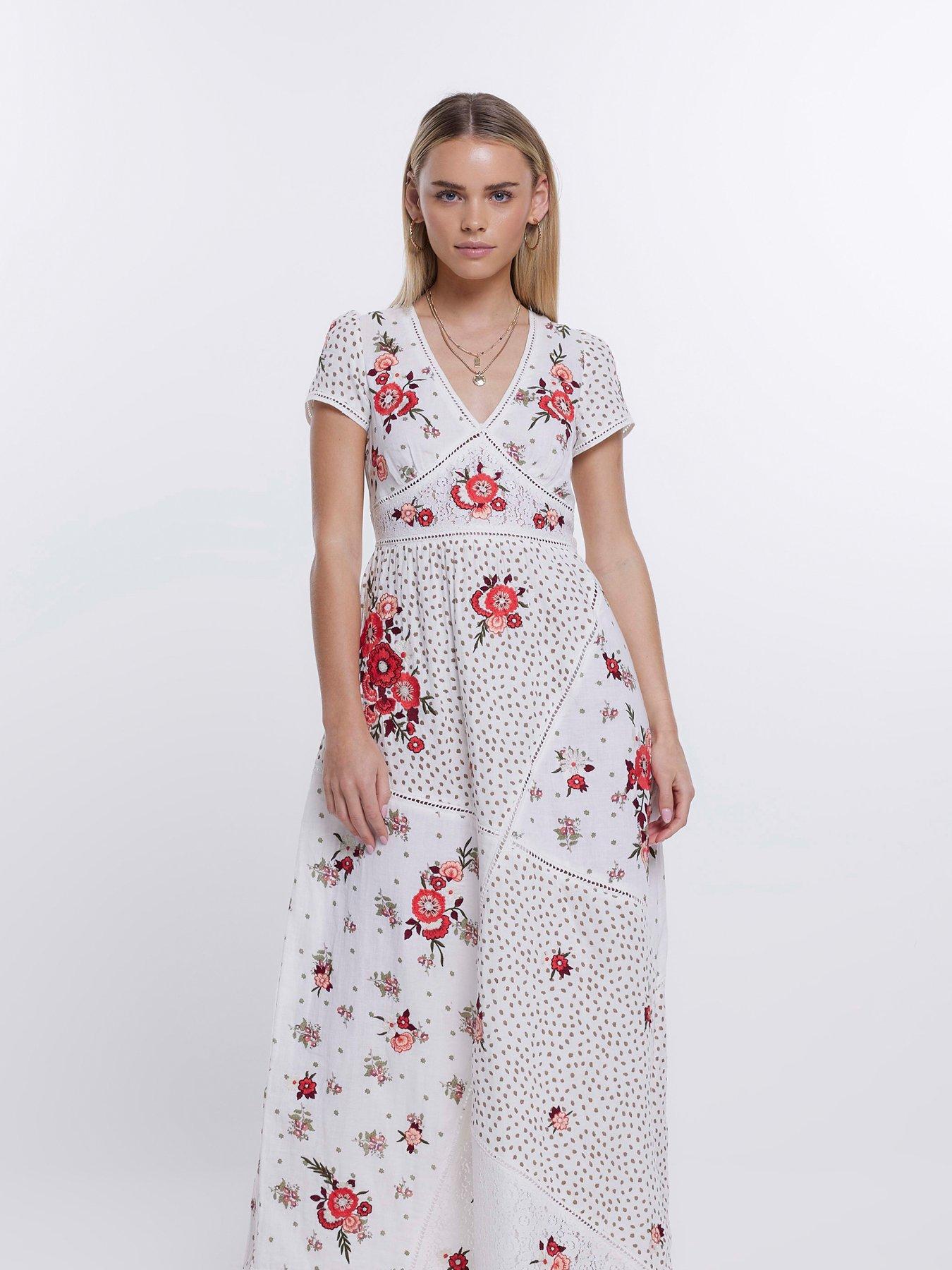 Floral embroidered maxi dress hotsell forever 21