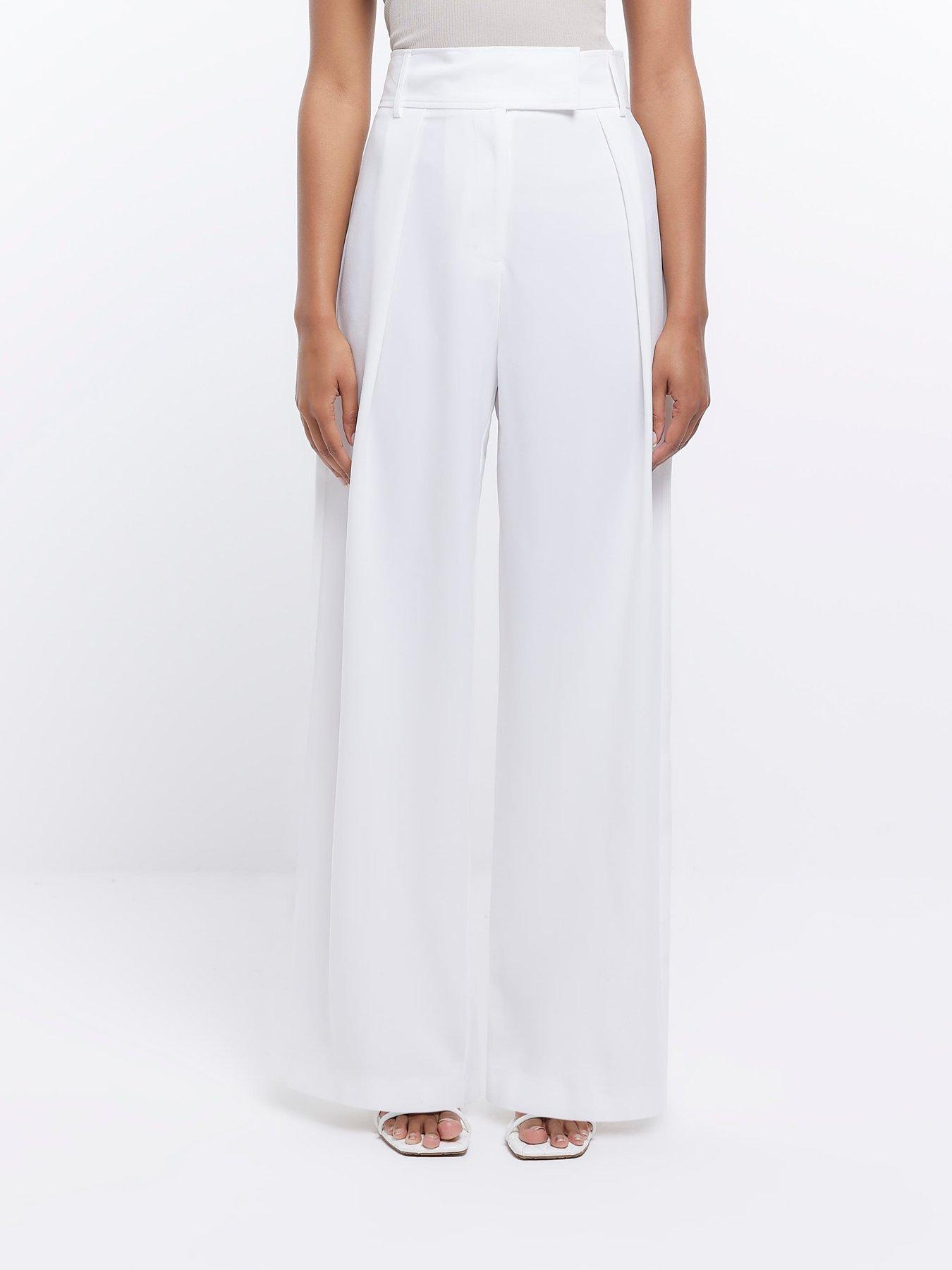 Wide Leg Trousers White