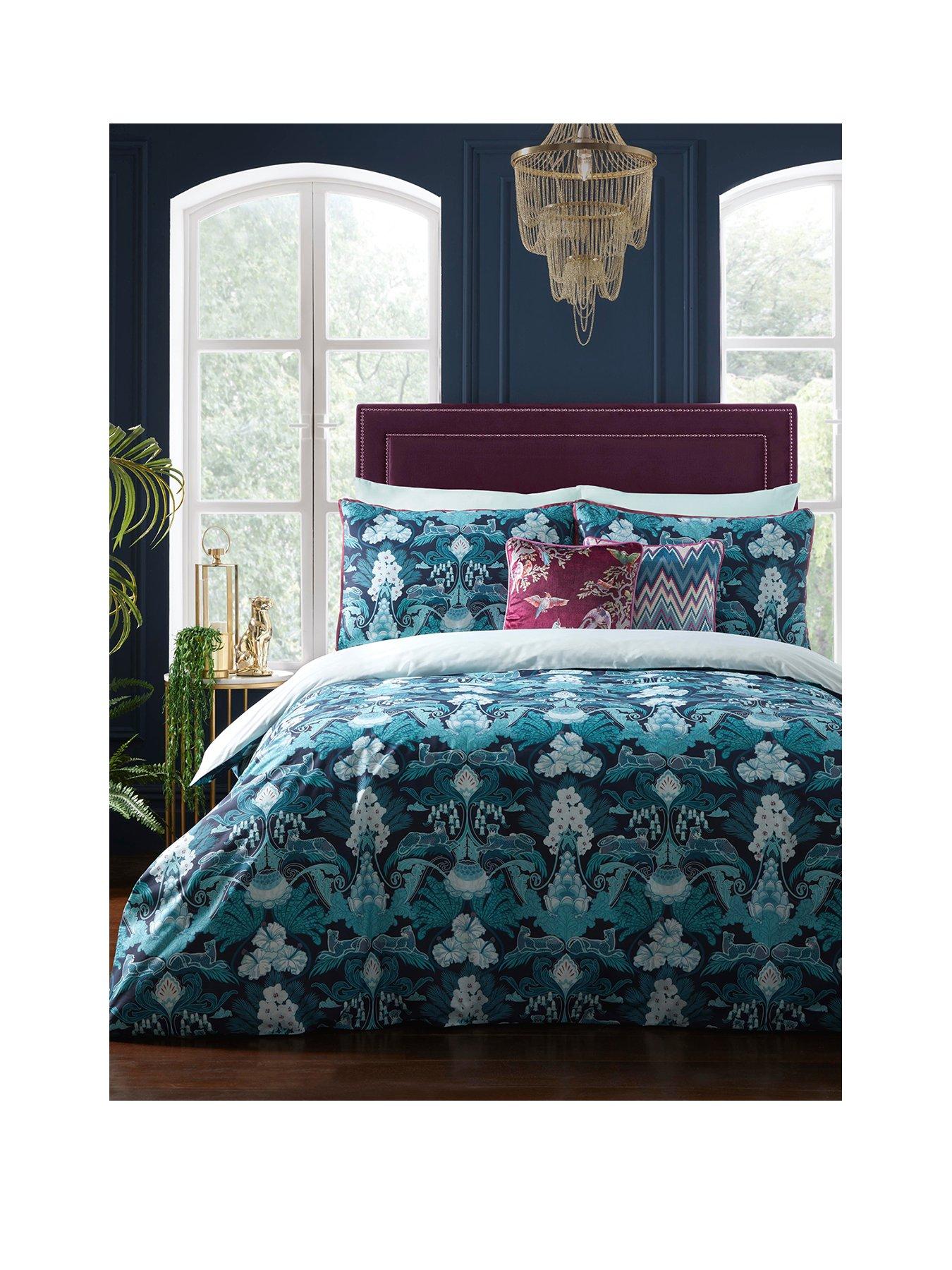 Product photograph of Laurence Llewelyn-bowen Suburban Jungle Blue Duvet Cover Set from very.co.uk