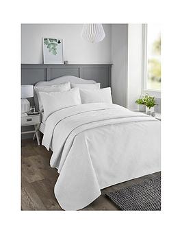 Product photograph of Serene Kinsley Duvet Cover Set In White from very.co.uk