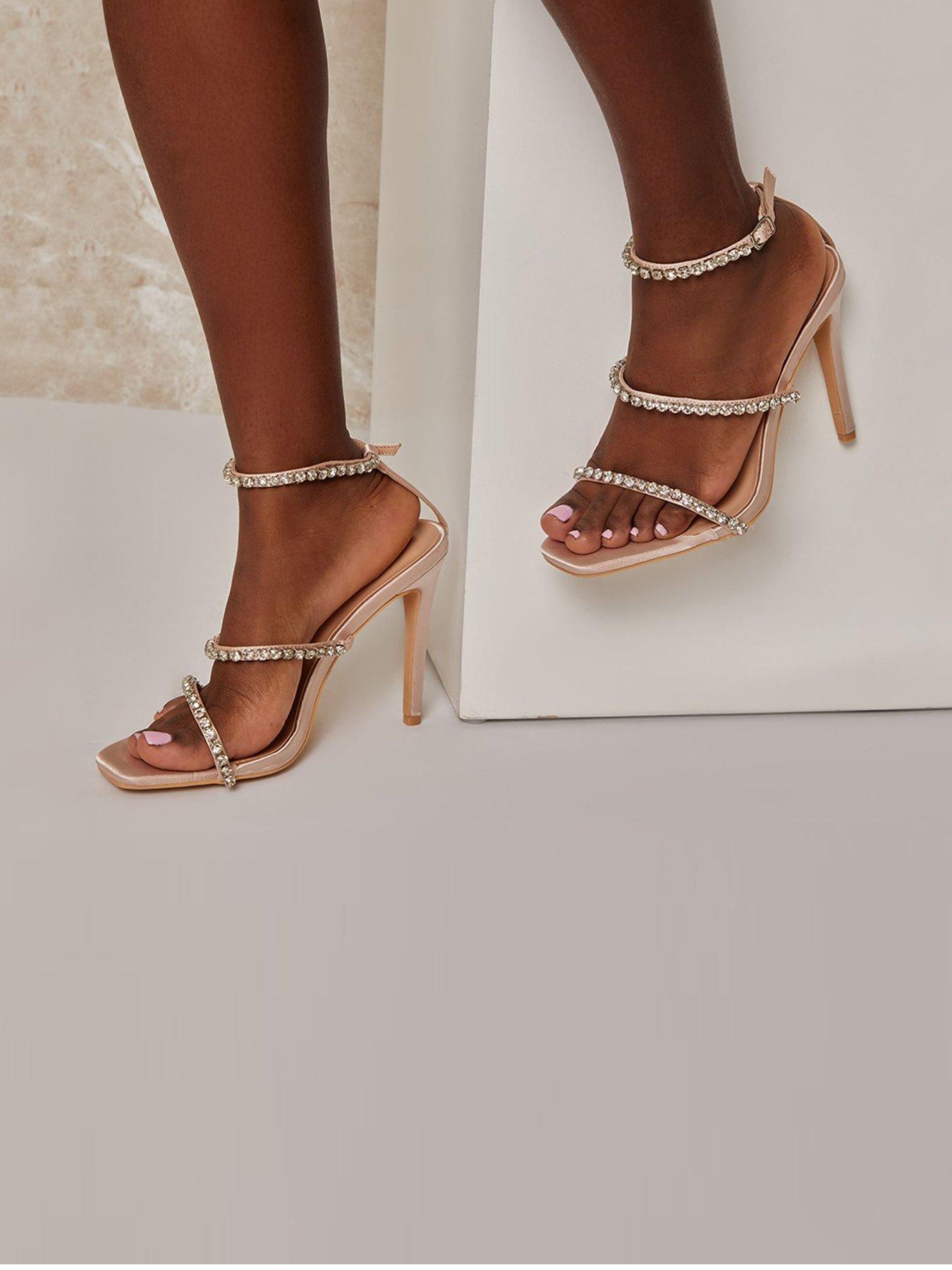 Diamante strap sandals hot sale