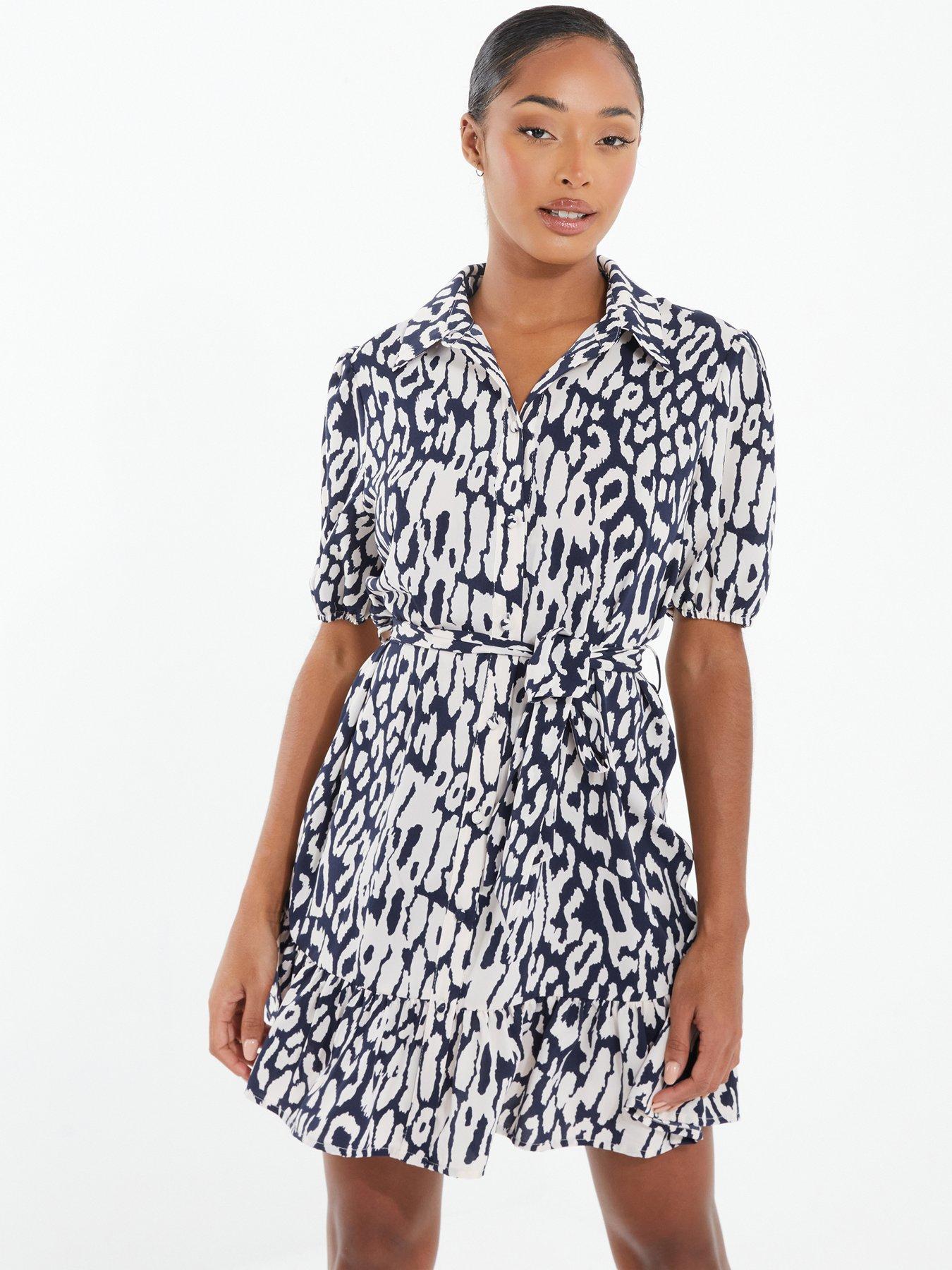 Quiz leopard print store shirt dress