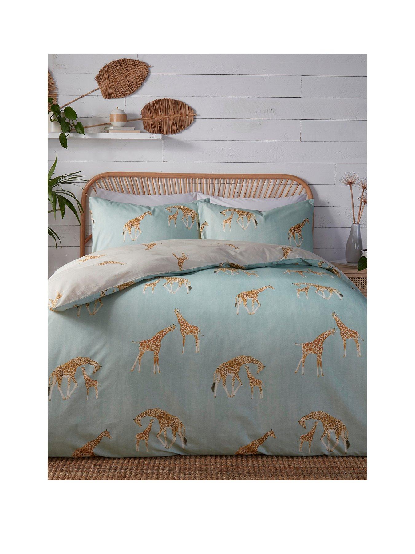 Product photograph of Fusion Milo Giraffe Duvet Cover Set - Blue from very.co.uk