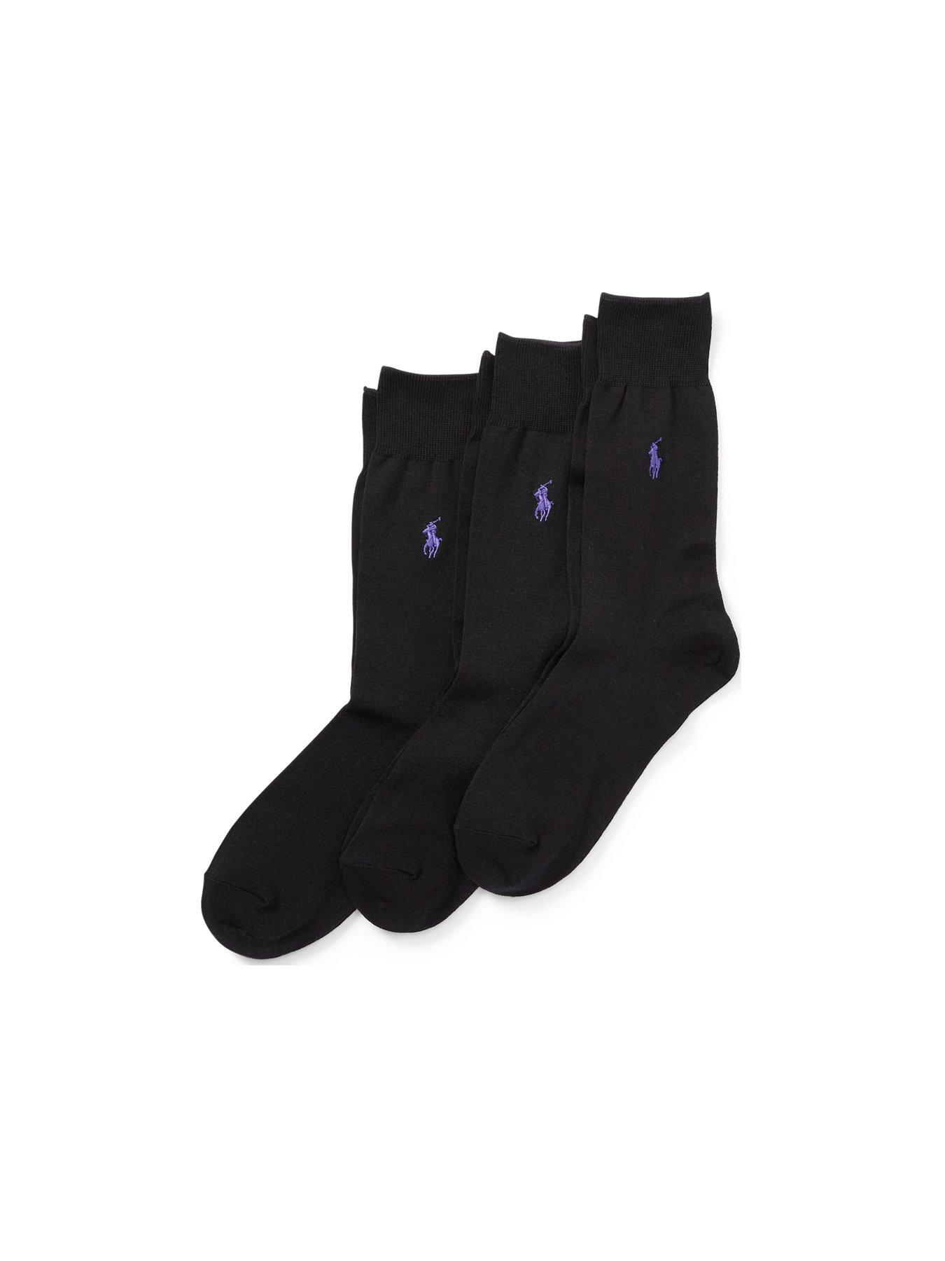 Polo Ralph Lauren 3 Pack Mercerized Socks - Black