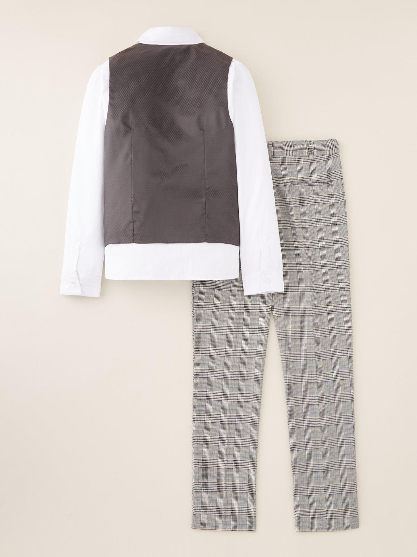 Eve and Milo Check Trouser, Waistcoat And Shirt Set - Multi | very.co.uk