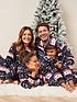 image of mini-v-by-very-kids-family-christmas-fairisle-all-in-one-navy