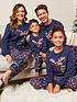  image of mini-v-by-very-kids-family-moose-fairisle-mini-me-christmas-pyjamas-navy