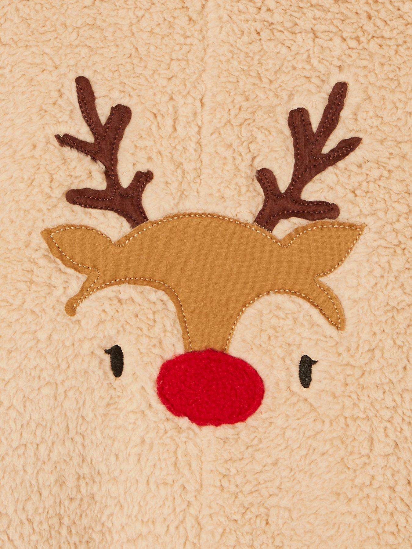 Kids Family Reindeer Christmas Slanket Brown