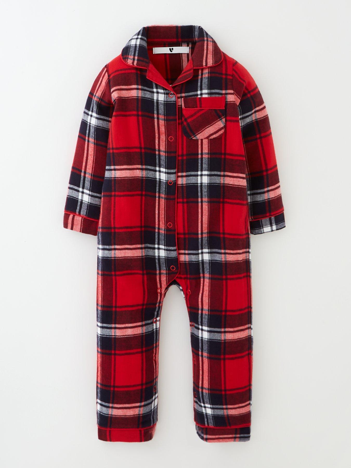 Mini V by Very Baby Family Red Check Revere Mini Me Christmas Pyjamas - Red