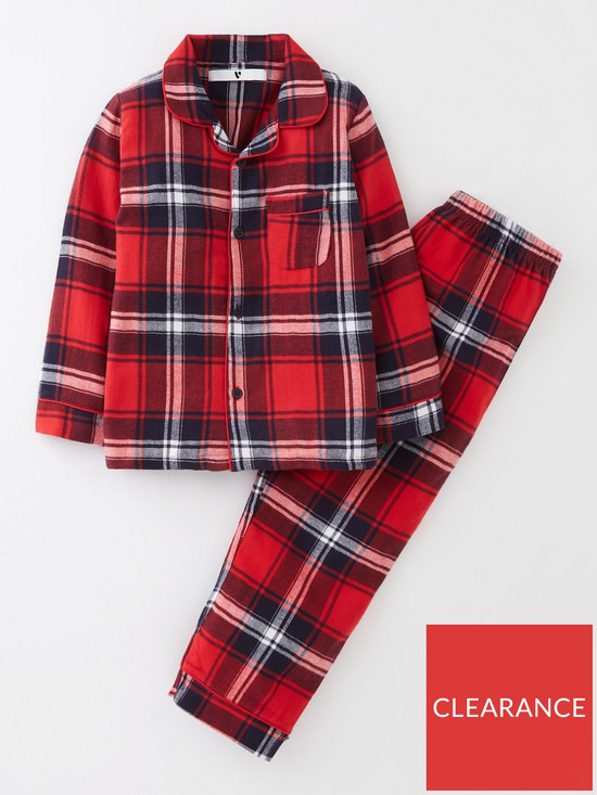 stillFront image of mini-v-by-very-kids-family-red-check-revere-mini-me-christmas-pyjamas-red