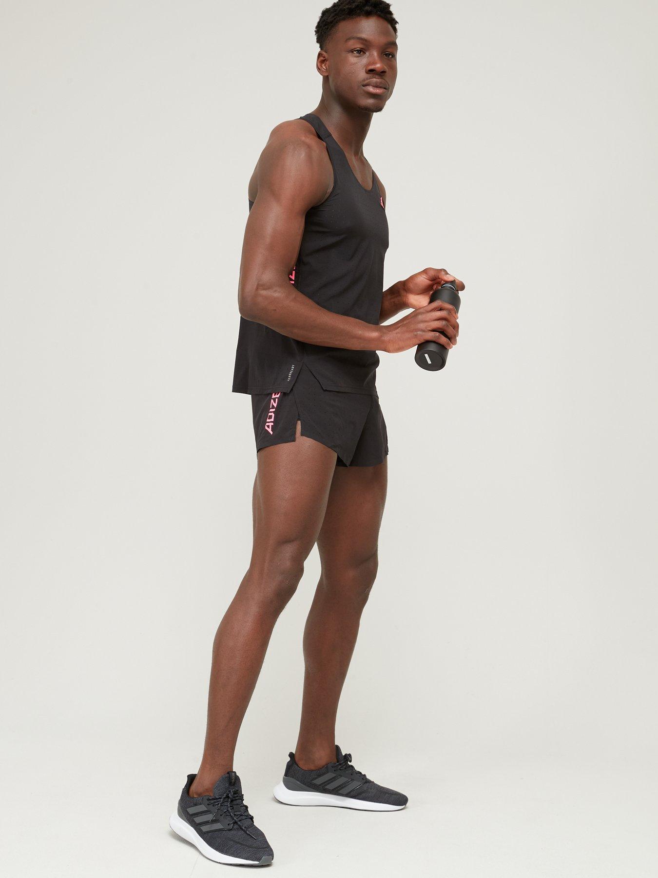 adidas Men's Adizero Running Singlet Running Vest - Black