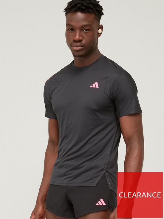 front image of adidas-mens-adizero-running-nbspt-shirt-black