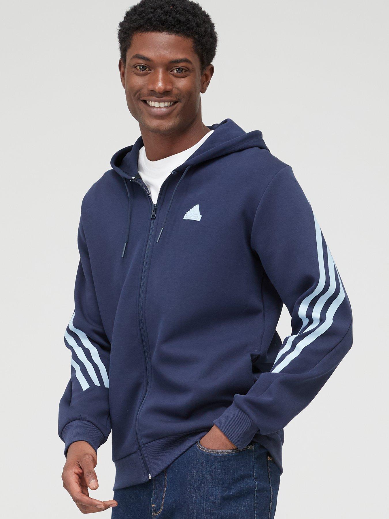 Blue adidas zip clearance hoodie