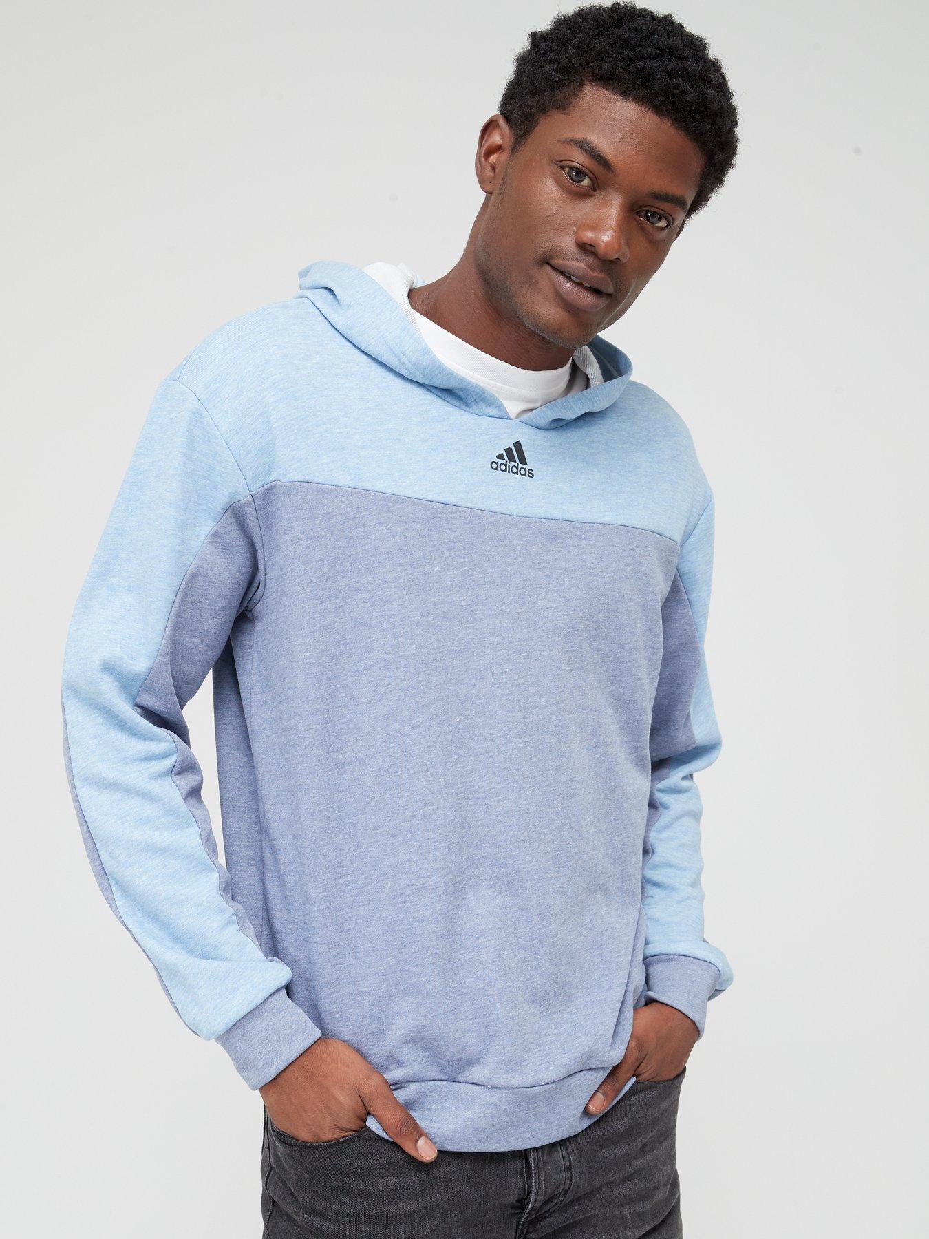 adidas Men's Melange Overhead Hoodie - BLUE | very.co.uk