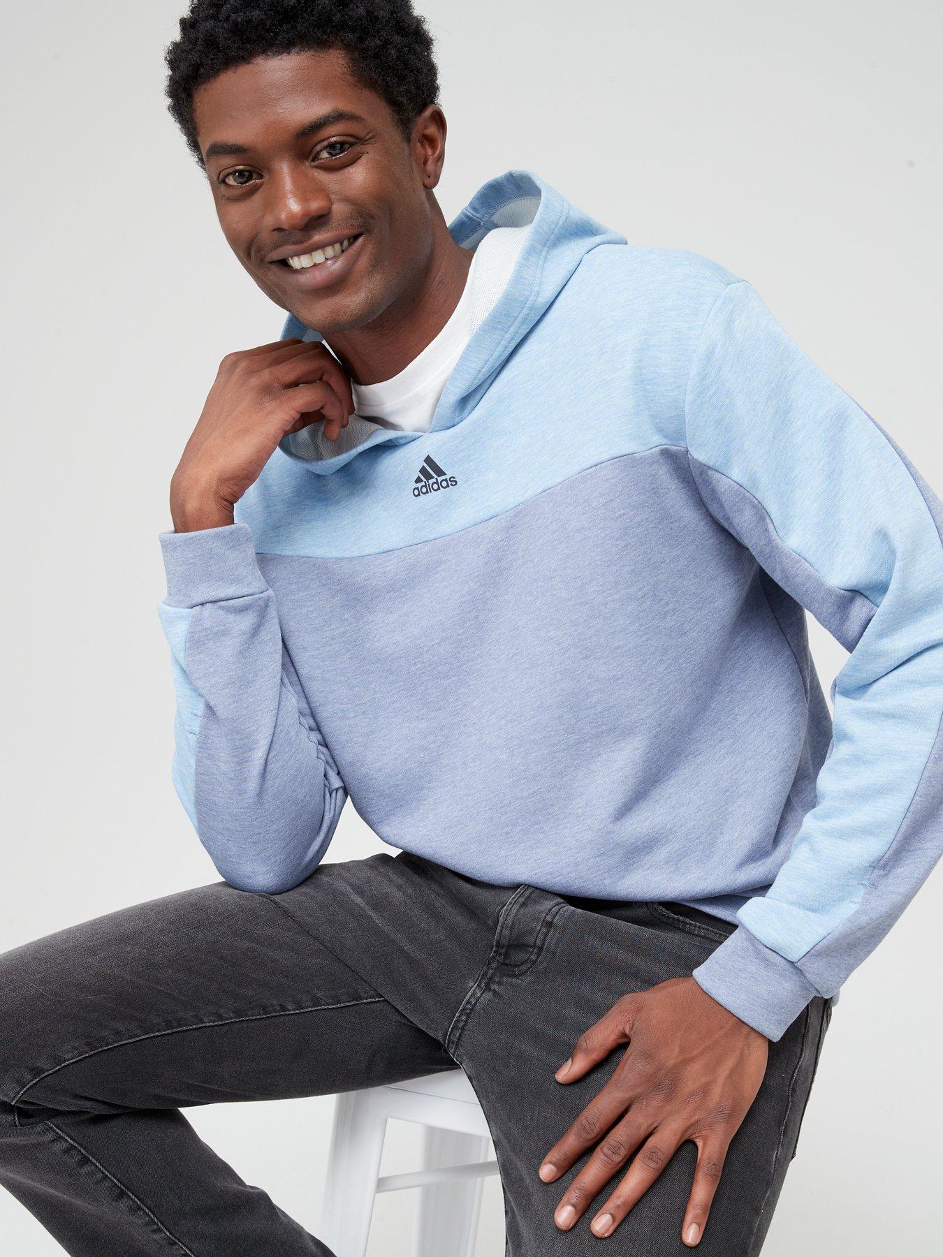 adidas Men s Melange Overhead Hoodie BLUE Very