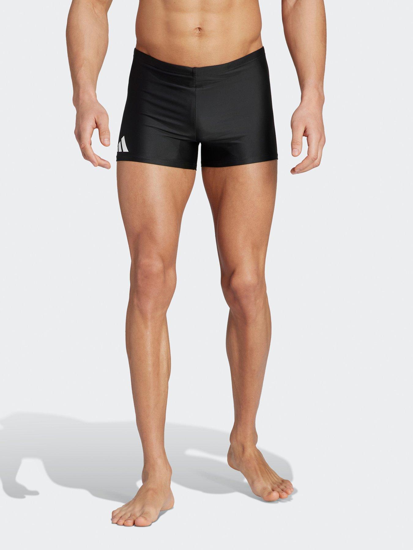 undefined Men's Solid Boxer Swim Short - BLACK/WHITE