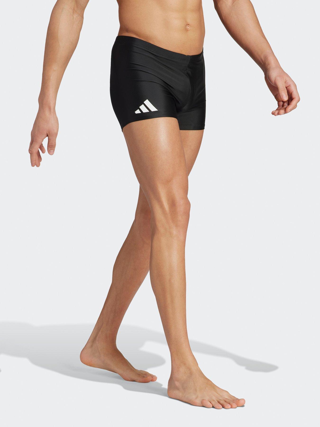 Image 3 of 4 of adidas Men's Solid Boxer Swim Short - BLACK/WHITE