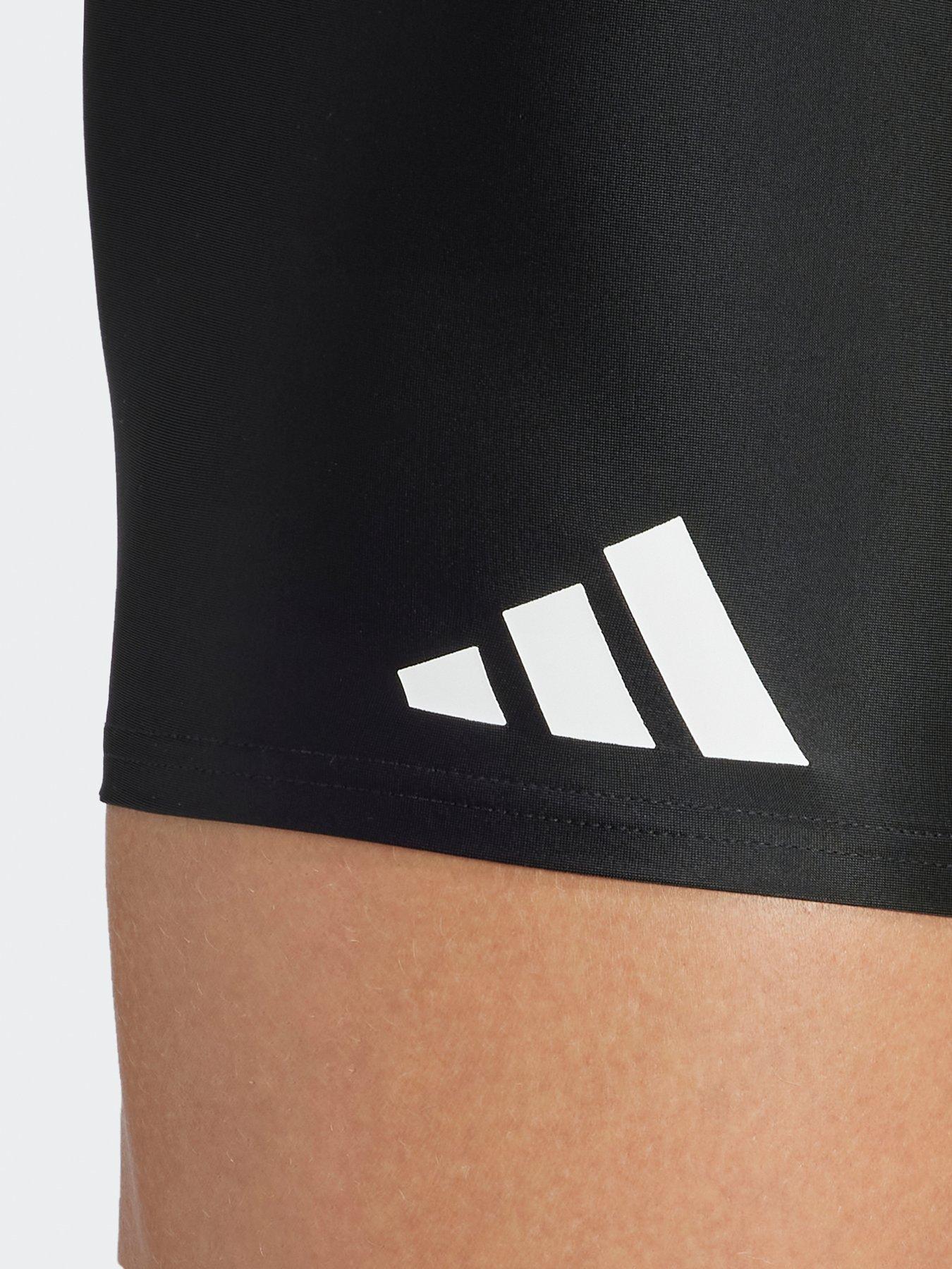 Image 4 of 4 of adidas Men's Solid Boxer Swim Short - BLACK/WHITE