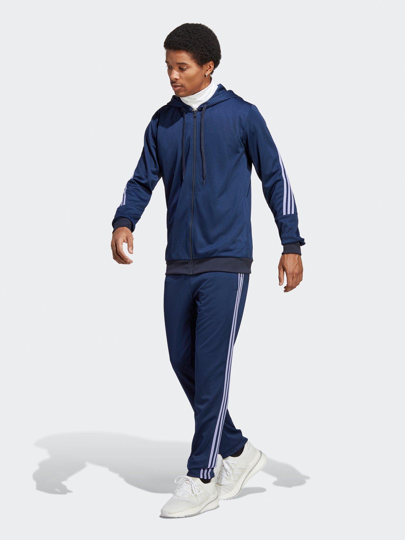 Grey and store blue adidas tracksuit