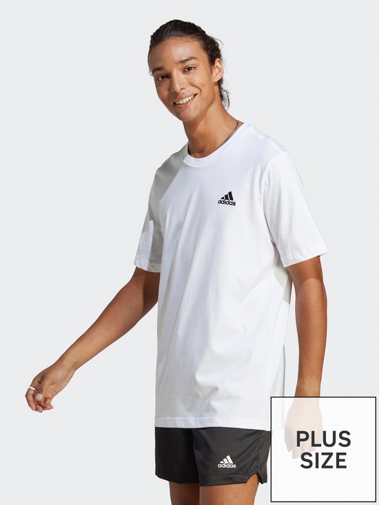 front image of adidas-mens-essentials-short-sleeve-t-shirt-white