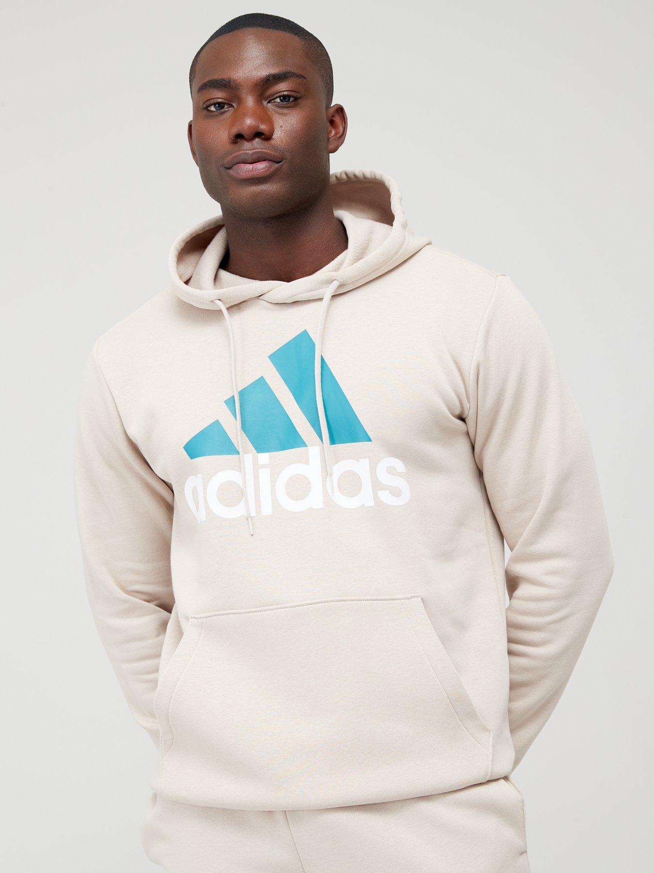 Big Logo Fleece Overhead Hoodie Beige