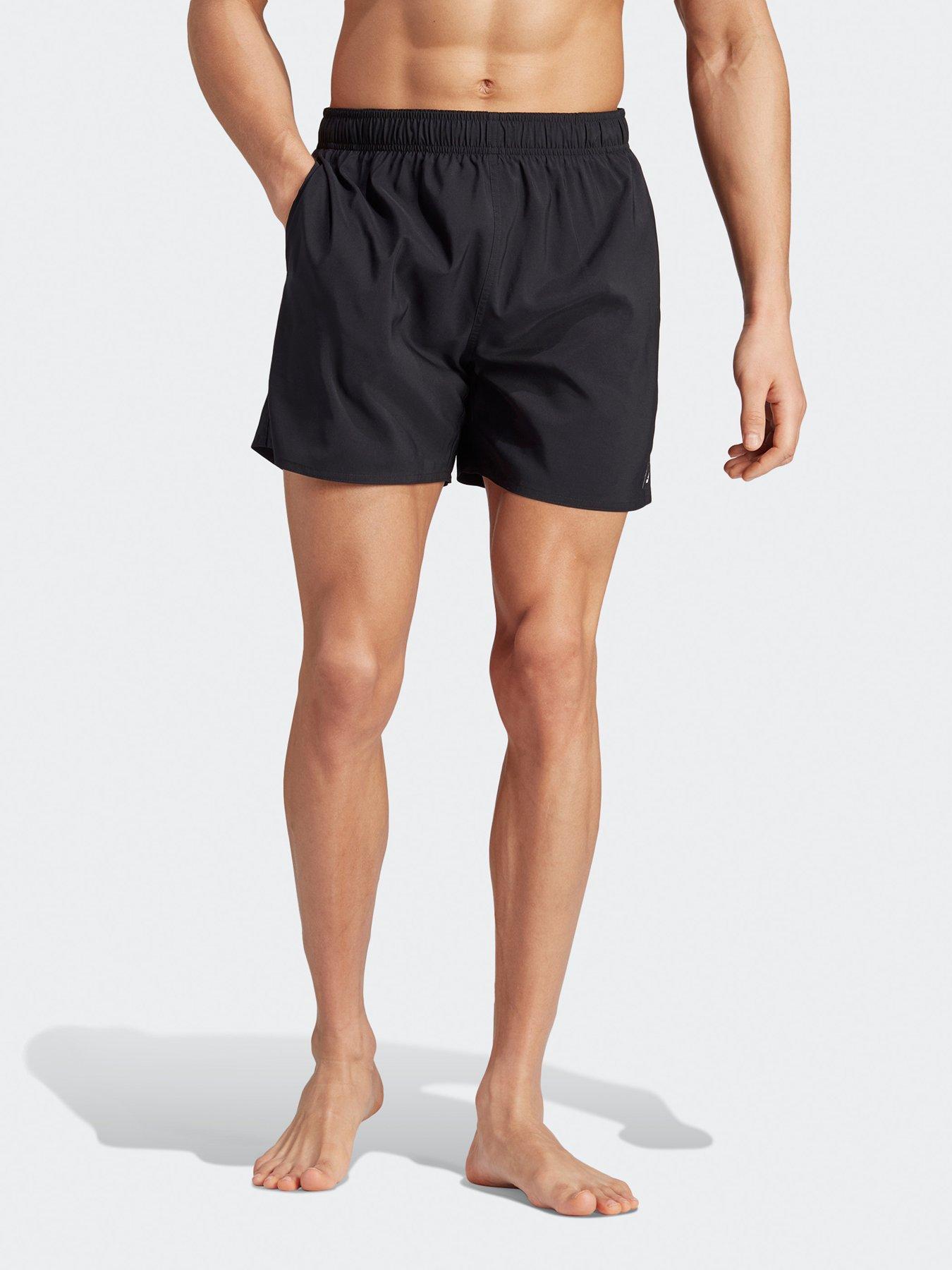 adidas Men's Solid Small Logo Swim Short - BLACK