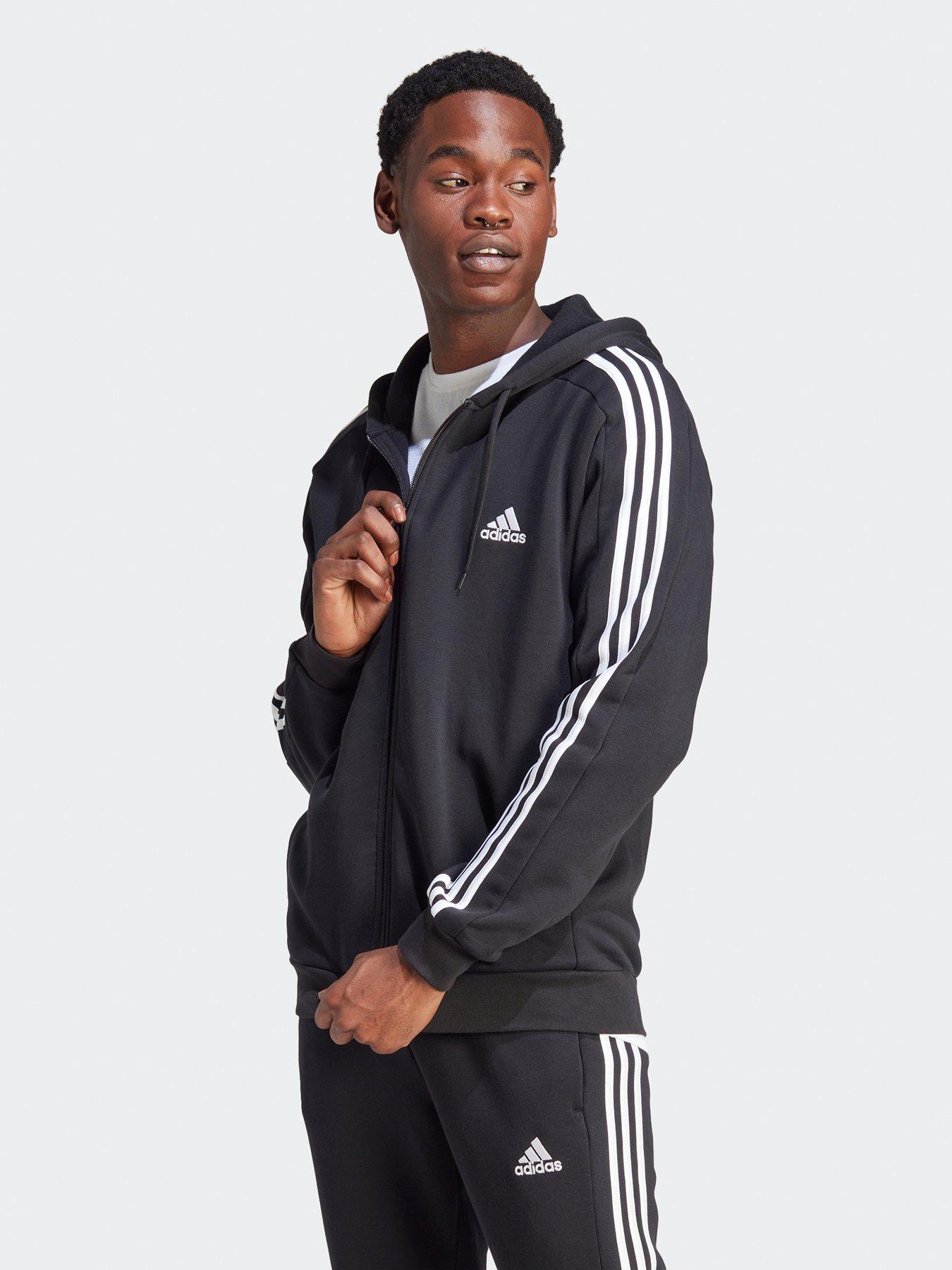 Adidas three outlet stripe hoodie men's