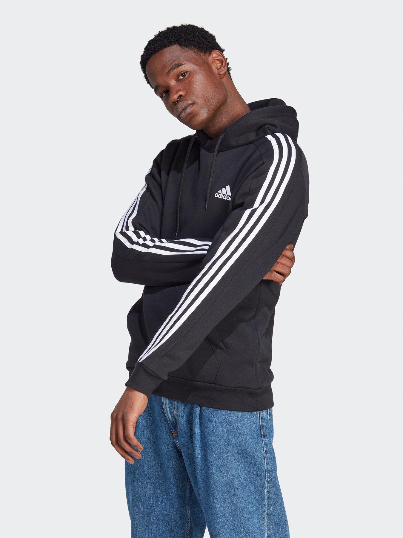 Adidas 3 stripe on sale hoodie