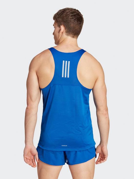 stillFront image of adidas-mens-own-the-run-singlet-running-vest-blue