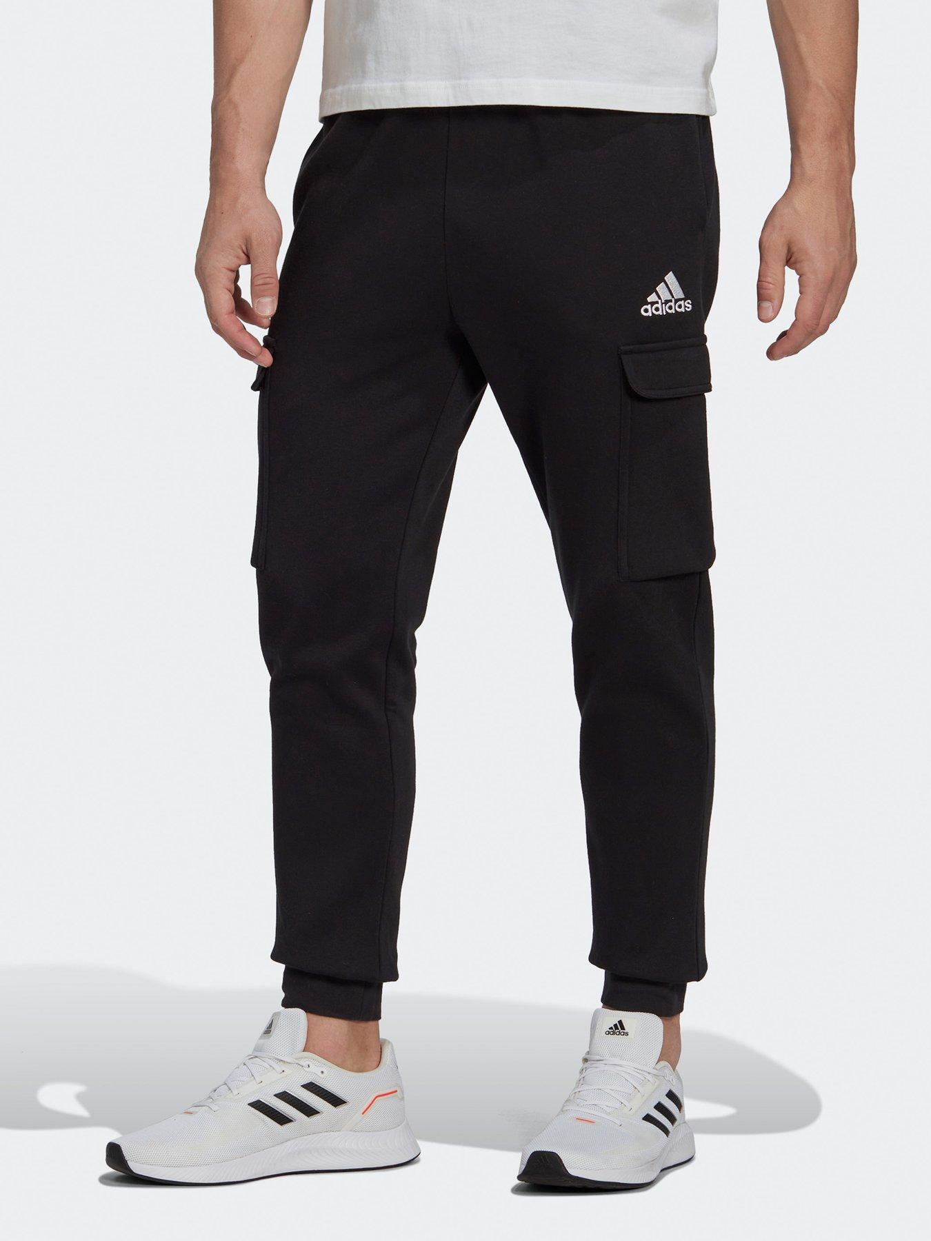 adidas Sportswear Mens Essentials Joggers - Black/White, Black/White, Size 2Xl, Men