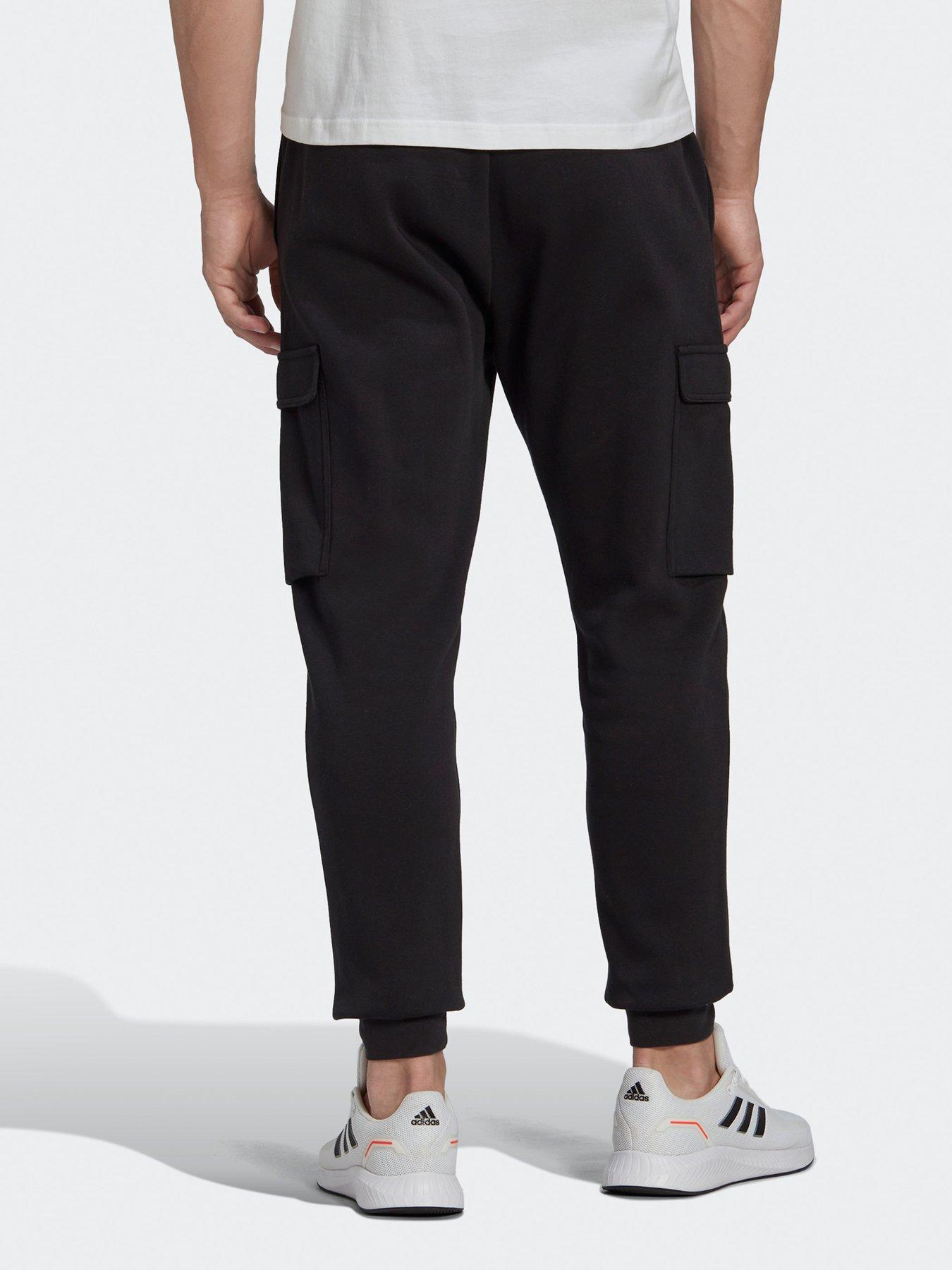 Plus Black Cargo Cuffed Sweatpants, Plus Size