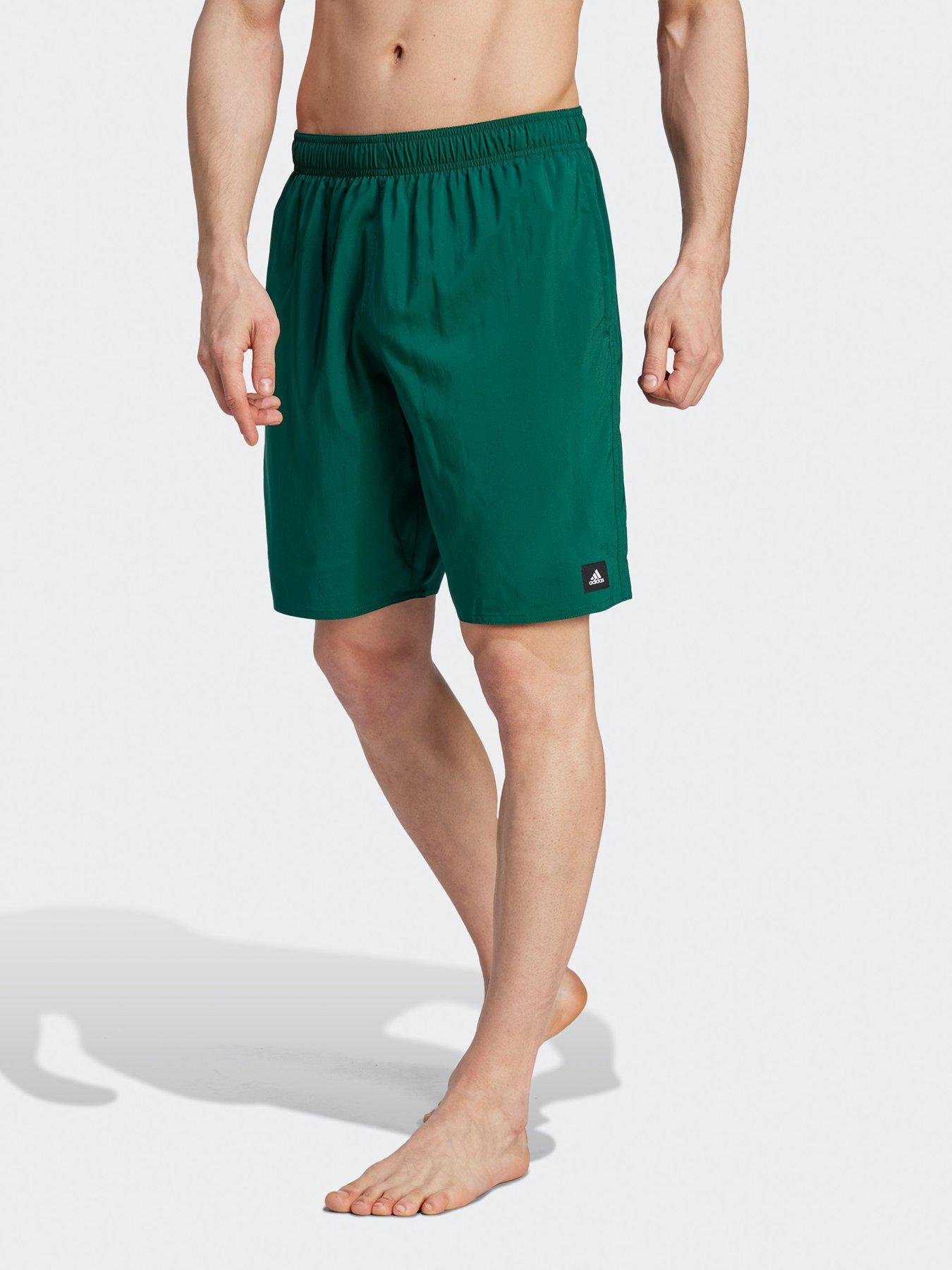 Adidas green store swim shorts