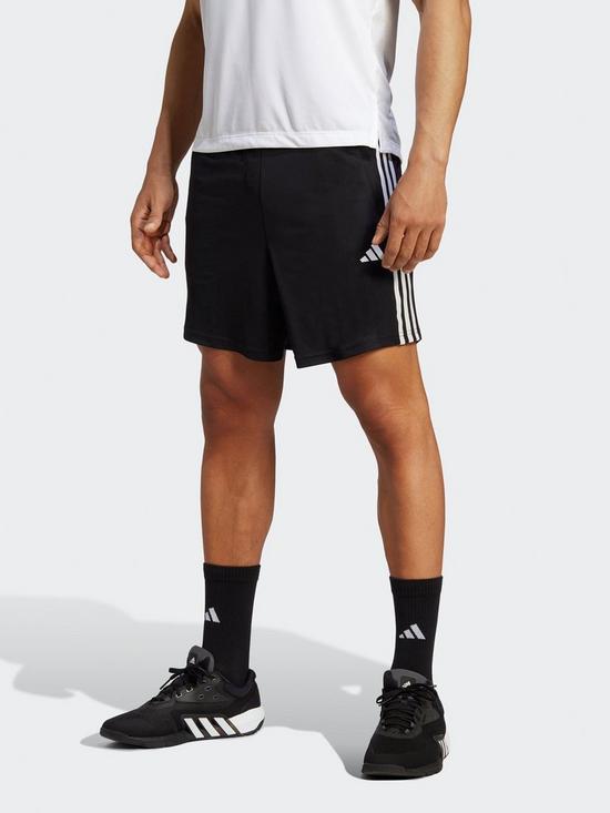 adidas Plus Size Training Essential 3stripe Short - Black/White | very ...