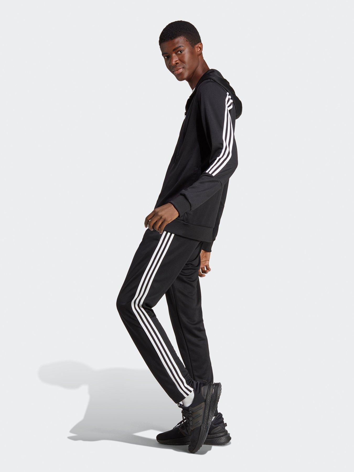 Plus Size 3stripe Tracksuit Black White