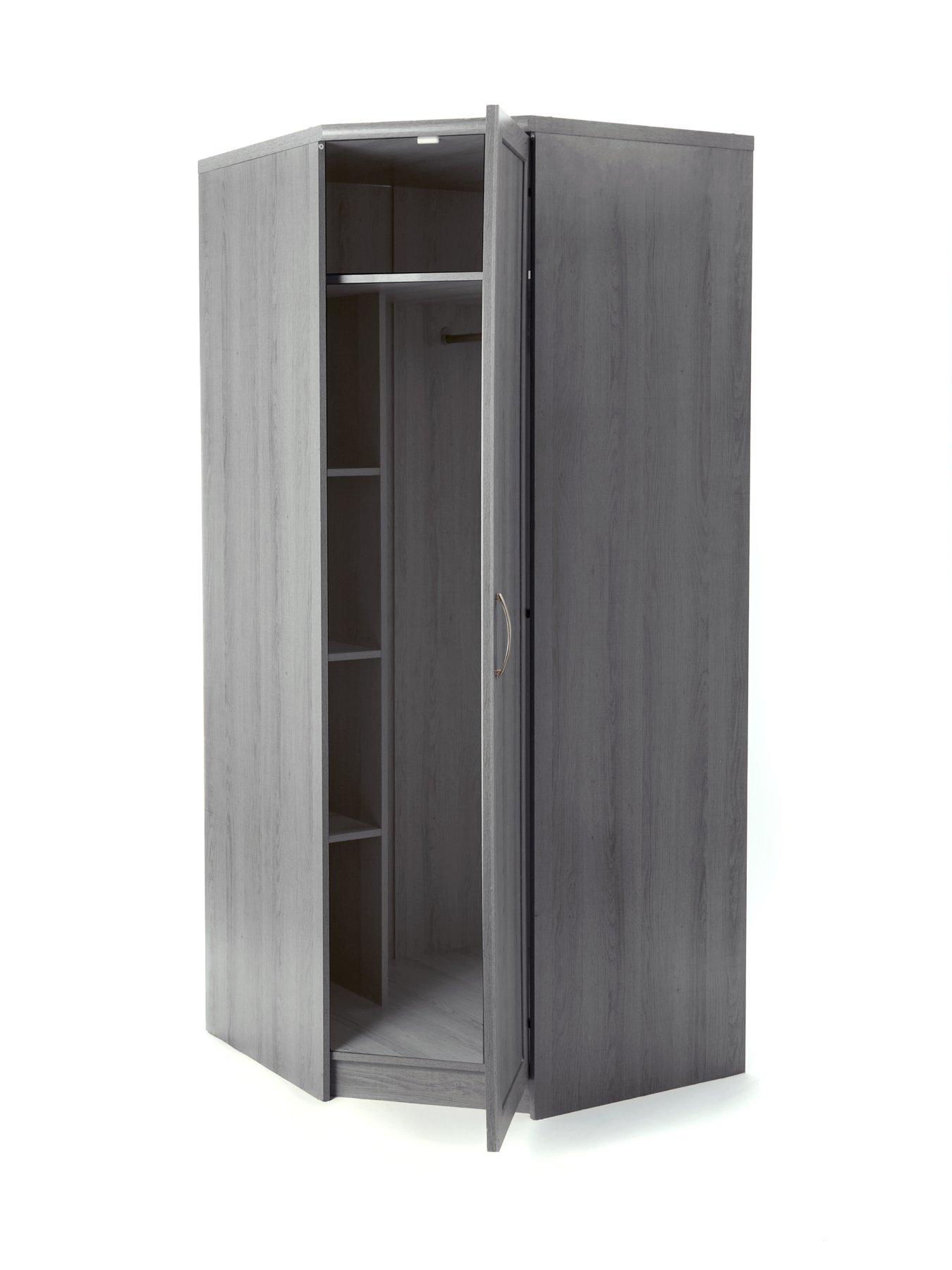 Dark wood 2024 corner wardrobe