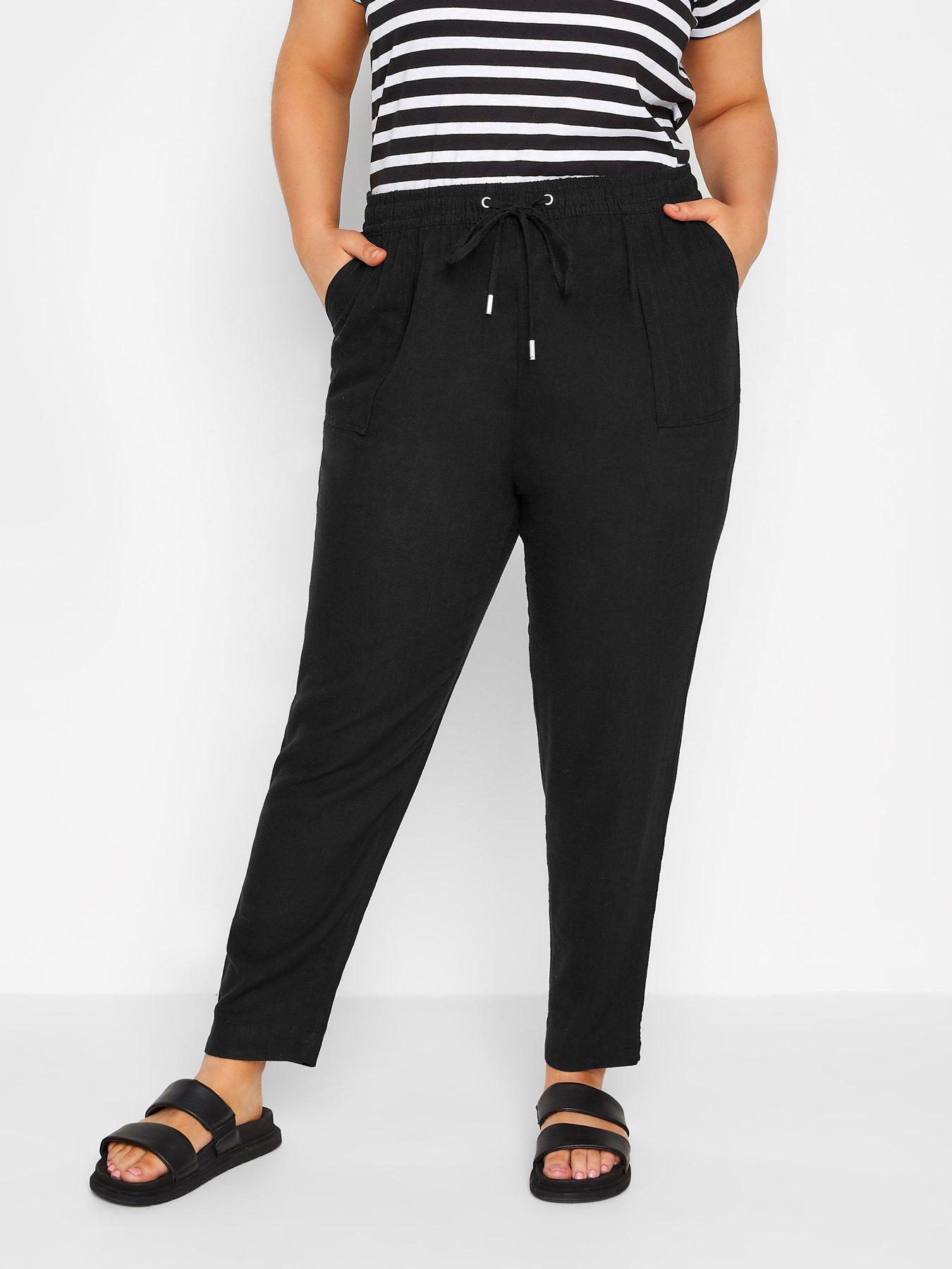 Womens black sales linen joggers