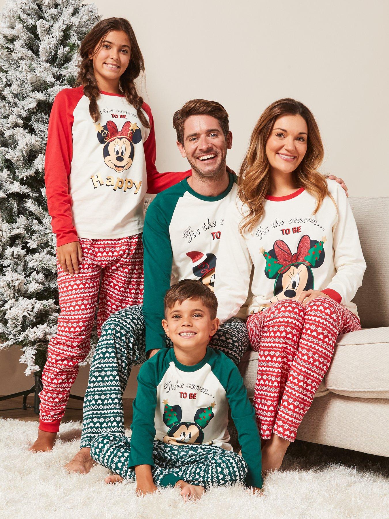 Minnie Mouse Girls Disney Minnie Mouse Family Mini Me Christmas Pyjamas -  Red