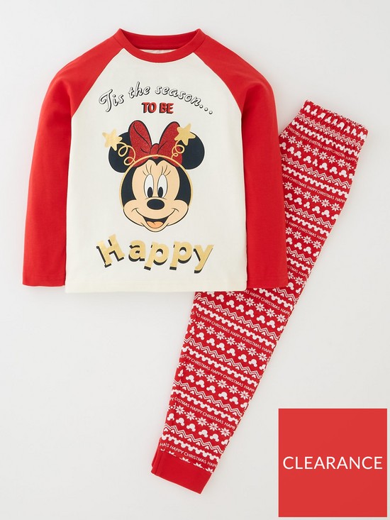stillFront image of minnie-mouse-girls-disney-minnie-mouse-family-mini-me-christmas-pyjamas-red