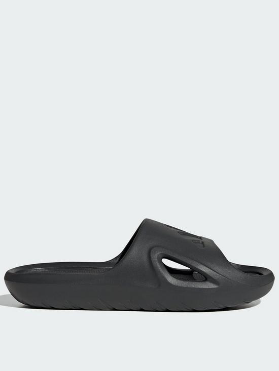 front image of adidas-sportswear-mens-adicane-sliders-black