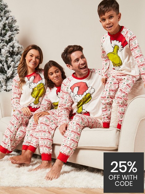 the-grinch-unisex-kidsnbspstripe-family-mini-me-christmas-pyjamas-cream