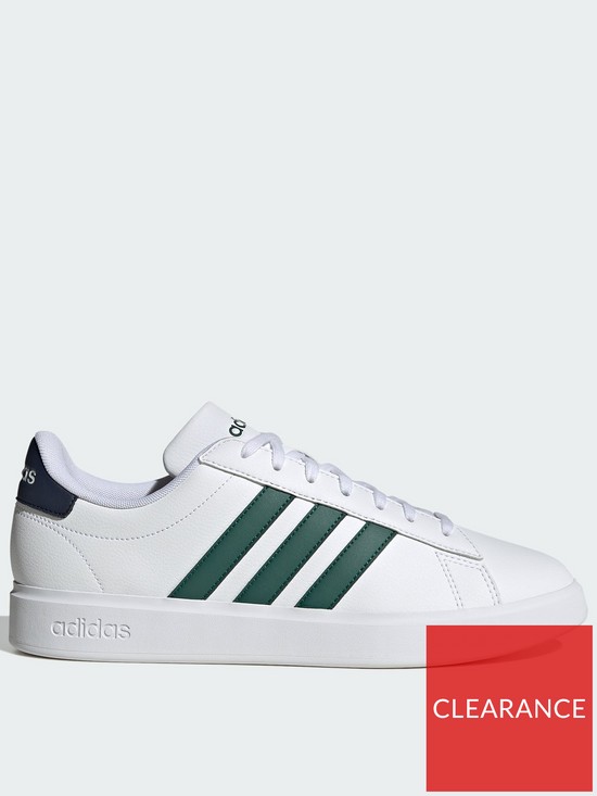 front image of adidas-sportswear-mens-grand-court-trainers-white