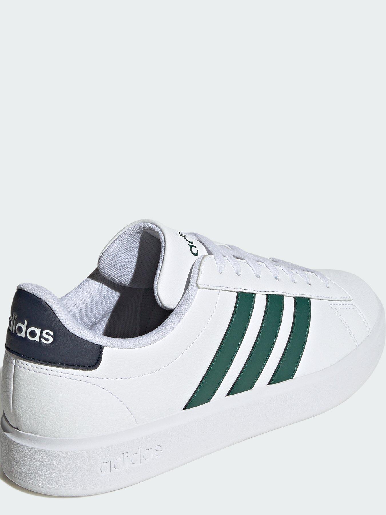 adidas White & Green Grand Court 2.0 Trainers