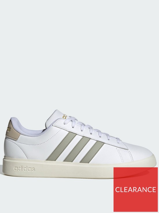 front image of adidas-sportswear-mens-grand-court-trainers-white