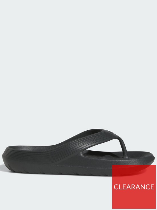 front image of adidas-sportswear-mens-adicane-flip-flop-black