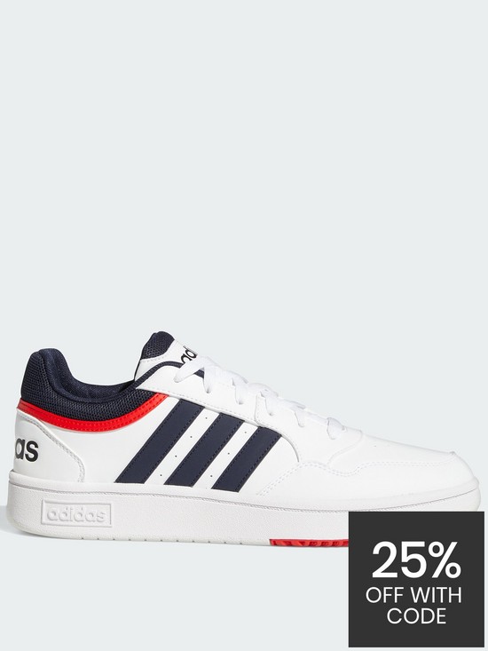 front image of adidas-sportswear-mens-hoops-30-trainers-whitenavy